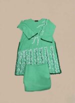 Buy 2 Pc Hand Painted Cotton Suit Pakistan | Green Floral - Image 2