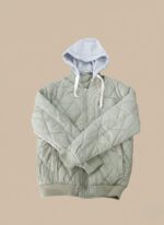 Men's Lightweight Quilted Bomber Jacket with Hood - Image 3