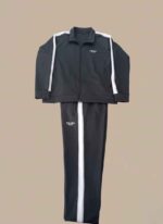 Premium Black and White Striped Designer Tracksuit Set for Men - Image 2