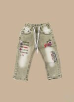 Kids Boy Green Denim Jeans in Pakistan - Image 2