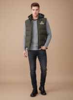 Men winter biker jacket parachute fabric front view Stylish men biker jacket olive green winter wear Men stiched biker jacket for cold weather Parachute biker jacket for men daily use GELANI,S men winter biker jacket Pakistan Men Biker Jacket Pakistan