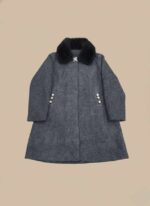 Beige V-Neck Knit Coat - Chunky Knit Outerwear - Image 3