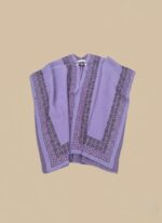 Premium Maroon Women Cap Shawl – Geometric Border Winter Wrap - Image 3