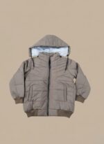 Nike Hooded Jacket – Blue & Grey Chevron Puffer Coat - Image 4