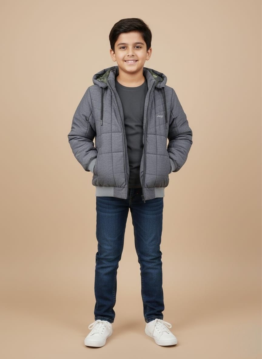 Nike hooded jacket Blue & Grey Nike Hooded Jacket | Insulated Puffer Coat Nike hooded jacket Front view of a blue and grey color-blocked puffer-style Nike hooded jacket with a full black zipper.