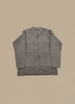 Chunky Knit Sweater with Pockets - V-Neck Button-Front - Image 3