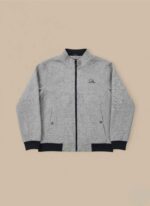 Premium wool jacket for men in Brown & Gray - Image 3