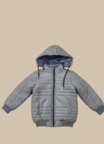 Nike Blue & Grey Insulated Puffer Jacket with Hood - Image 2