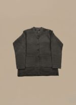 Chunky Knit Sweater with Pockets - V-Neck Button-Front - Image 4