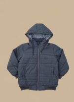 Nike Blue & Grey Insulated Puffer Jacket with Hood - Image 3