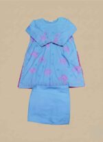 Buy 2 Pc Hand Painted Cotton Suit Pakistan | Light Blue - Image 2