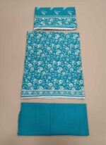 Gelani's 3pc Unstitched Khaddar Suit – Teal Blue - Image 2