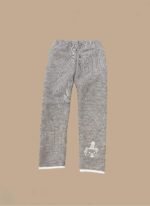 Soft Ribbed Knit Baby Pants in Brown with Cute Animal Graphic - Image 2