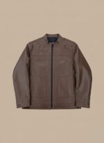 Men's Black Biker Jacket - Quilted Panel Full-Zip Style - Image 3