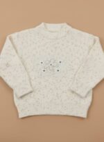 Embroidered Cream Sweater for baby girl - Image 2