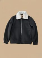 Men's Textured Grey Zip-Up Jacket with  Collar - Image 2