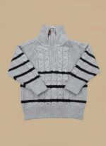 Navy & White Stripe Quarter-Zip - Image 3