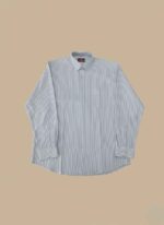 Men's Blue and White Striped Dress Shirt - Tailorbird Classic Fit - Image 2