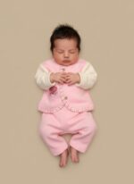 infant-baby-girl-wearing-pink-stitched-wool-suit gelani-winter-collection-baby-girl-wool-suit-yellow stitched-baby-girl-winter-clothing-light-skin-color soft-wool-fabric-detail-of-baby-girl-suit newborn-winter-wear-pakistan-stitched-wool-set Baby girl wool suit in Pakistan