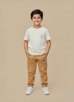 Kids-brown-terry-winter-trousers-front-viewClose-up-of-brown-terry-fabric-and-drawstringKids-jogger-pants-with-ribbed-ankle-cuffs-brownWarm-winter-trousers-for-kids-in-pakistanDetailed-view-of-waistband-on-kids-brown-joggersKids Brown Terry Winter Trousers in Pakistan