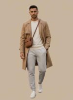 Gelani's men's dark gray stitched wool trousers for winter Close-up of premium wool fabric on light gray trousers for men Side view of off white wool dress pants showing stitching detail Men's formal blue wool trousers available in sizes 30 to 40 Stylish Pakistani men's winter formal wear wool trousers by Gelani's whool trouser for men