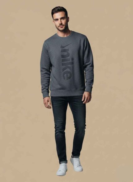 Black wool sweatshirt for boys with embroidered logo front view. Light gray stitched winter sweatshirt for boys by Gelani brand. Dark gray comfortable wool sweatshirt for kids winter wear. Detailed view of the textured embroidery on a boy's sweatshirt. Gelani winter collection sweatshirts for boys in various gray tones. sweat shirt for boy